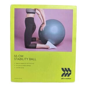 All In Motion Stability Ball 55 CM Blue Exercise With Pump